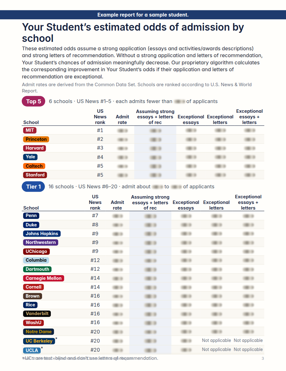 A page from a sample report 3