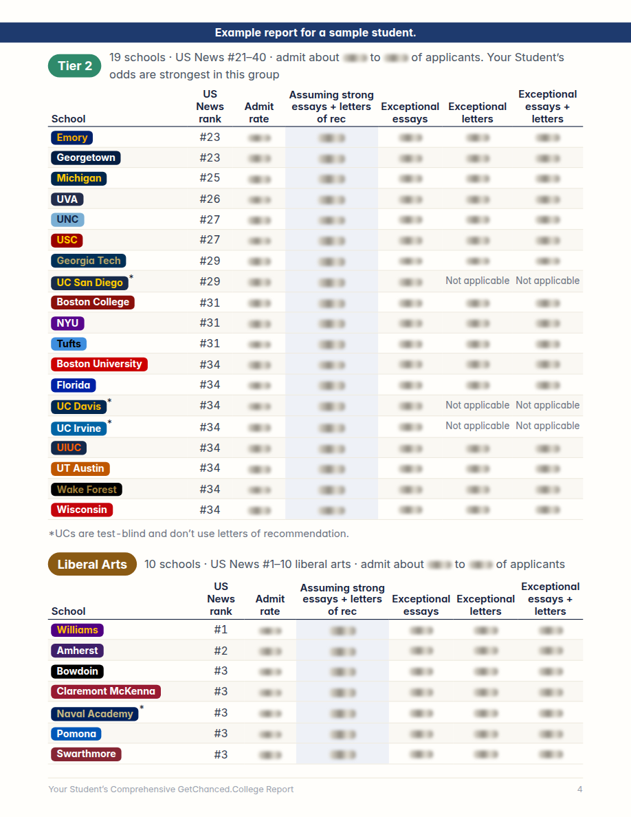 A page from a sample report 4